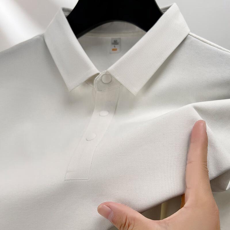 Hengyuanxiang Men's 7A Antibacterial Seamless Long-Sleeve Polo Shirt