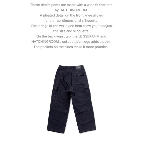 Pre-order LE SSERAFIM x HATCHINGROOM Denim Cargo Pants