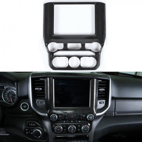 Center Console Navigation Panel Cover Trim For Dodge Ram 1500 2018+ Accessories Carbon Fiber