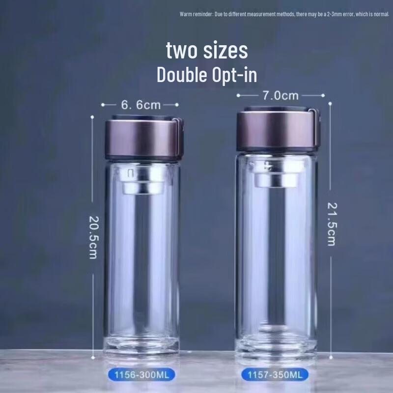 WAHYE doppelwandige Glas Tasse mit Henkel