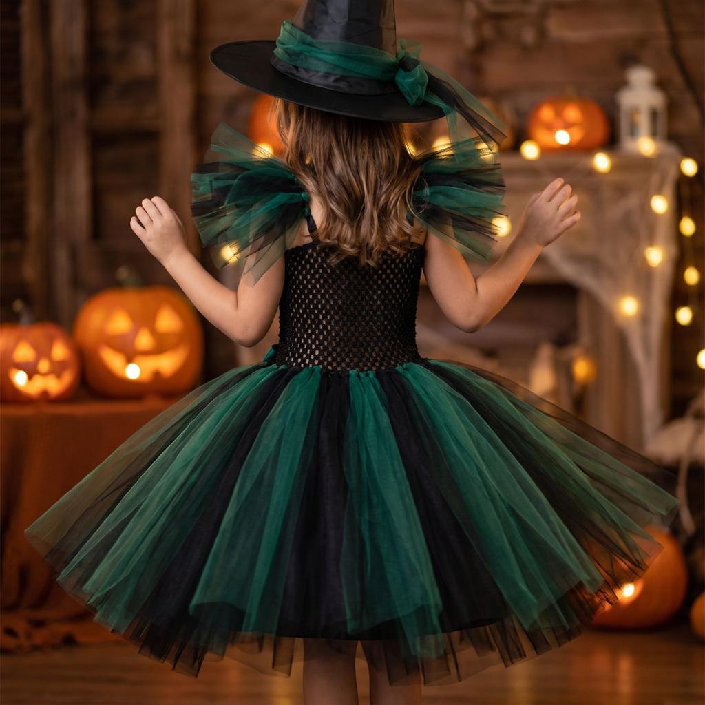 Halloween-Kleid Kostüm-Set für Mädchen für Auftritte, Tanzaufführungen und Partys