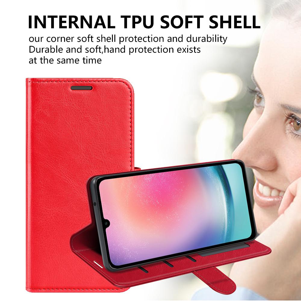 For Samsung Galaxy A16 5G/A16 4G Wallet Case Crazy Horse Texture Stand Leather Phone Cover