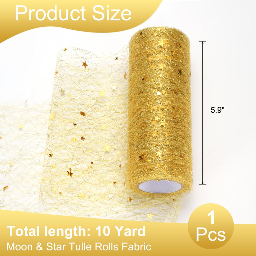 Tulle Roll Spool Nylon Tulle Ribbon Mesh Shiny Tulle Fabric for DIY Tutu Skirt Wedding Crafts Birthday Party 5.9 inch x 10 Yard