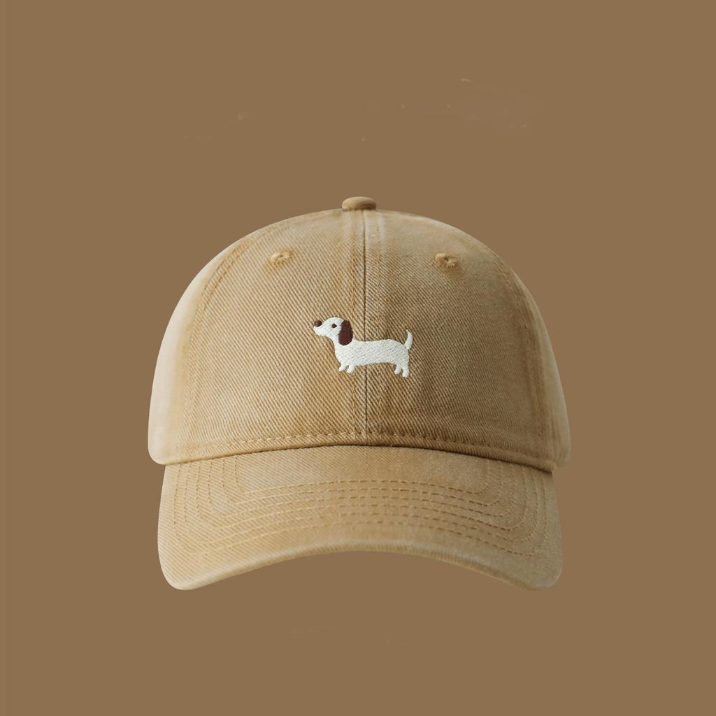 Nouvelle Casquette de Baseball en Coton Lavé avec Broderie Teckel Mode Femmes Réglable Large Bord Casquette Trucker Extérieur Hommes Casquettes Snapback