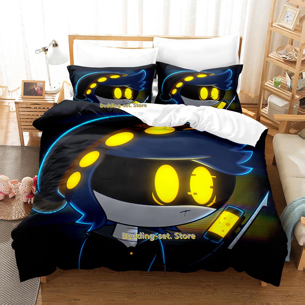 Comforter Murder Drones Bedding Set Cartoon Anime Three-Piece Set Adult Kid Bedroom Three-Piece Suits 3D Kawaii Queen Size Bed Sheets