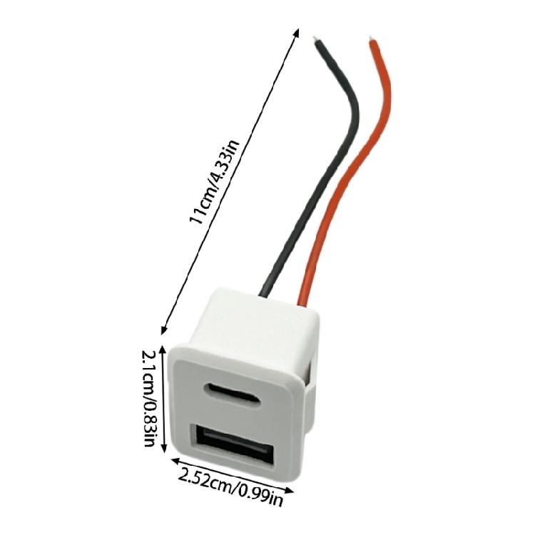 Space Saving USB and Type C Power Socket With Wide Compatibility for Various Electronics