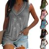 Women's Fashion V-neck Pullover Sleeveless Casual T-shirt With Iron- Diamonds
