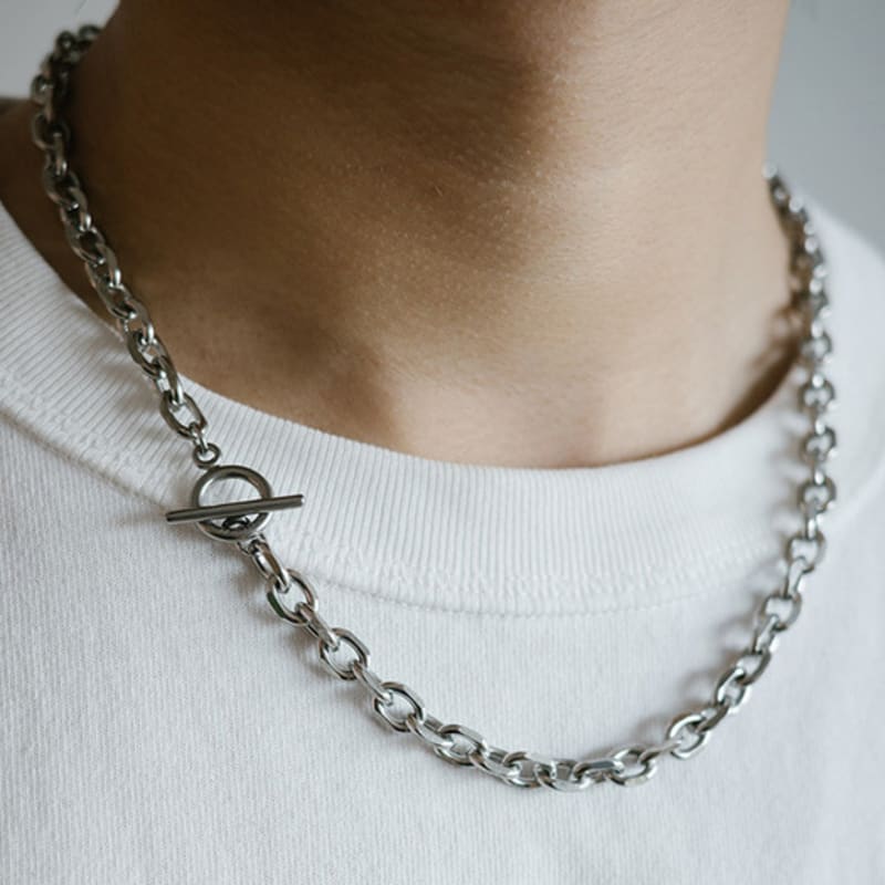 FAHRRAD TROPHY S.S. Kettenhalskette 17 (Dicker Typ / Alles chirurgischer Stahl)