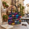  Bohemian Patchwork Tote Bag Fashion Large Capacity Casual Shoulder Purse for Daily Use