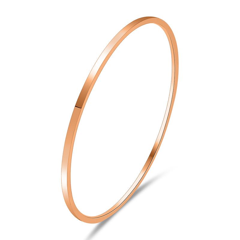 European and American fashion plain circle light luxury exaggerated bracelet women's titanium steel does not fade mirror circle bracelet