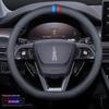 Premium Genuine Leather Steering Wheel Cover for Lincoln Z, Corsair, Navigator, MKC, MKZ, Nautilus – All-Season Protection.