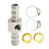 Fuel Line T Fitting Adapter 304 Stainless Steel Pressure Gauge Sensor Adapter with Clamp for Gearboxes Coolant Carburetor Lines 3/8in