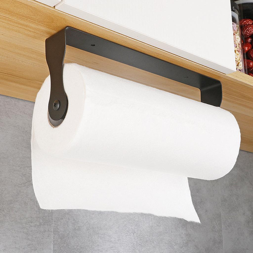 Stainless Steel Paper Towel Holder Self Adhesive Toilet Roll Paper Holders No Punching Kitchen Hook Wall Mount