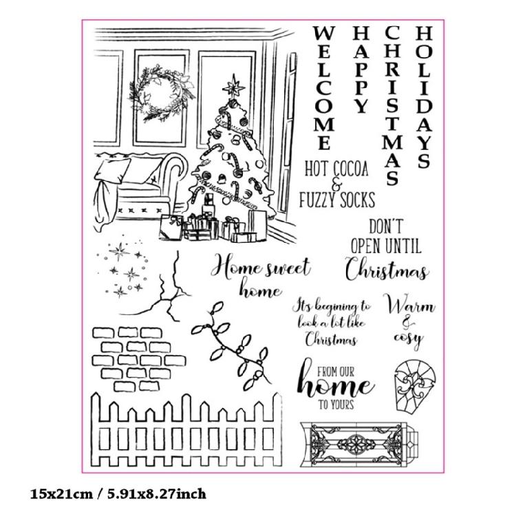 Christmas Themed Silicone Stamps for Card Making, Embossing, Scrapbooking Embellishments, Clear Stamping Tool