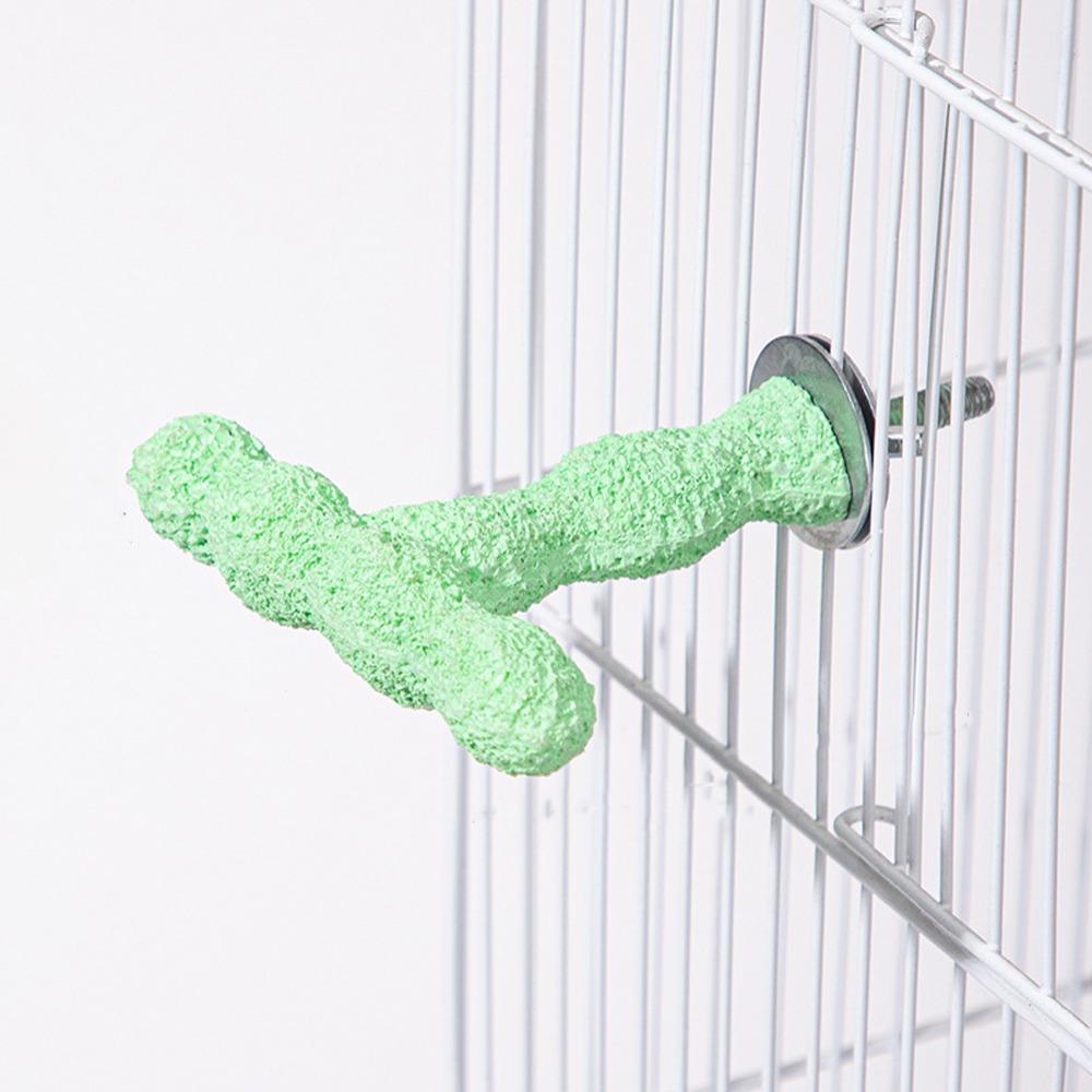 Jumping Platform Bird Cage Feeder Resin Bird Water Feeder Bird Perch Stand Beak Nail Grinder