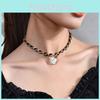 Elegant White Camellia Flower Necklace Minimalist Design For Women Ktv Accessory
