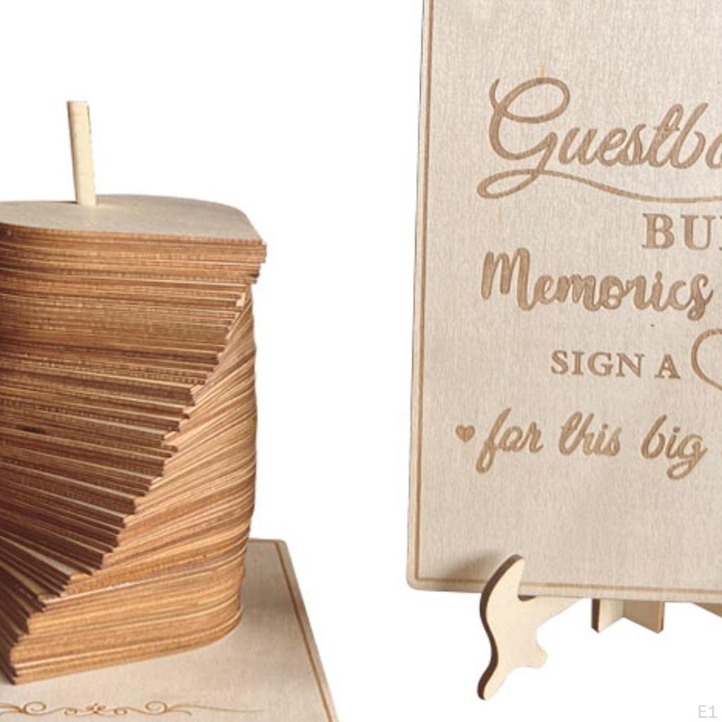 Wedding Guest Book Ornament Guestbook Visitors Ornaments Wood Anniversary Card for