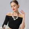 Kaseakia Chunky Big Large Statement Round Tassel Pendant Metal Choker Necklace for Women