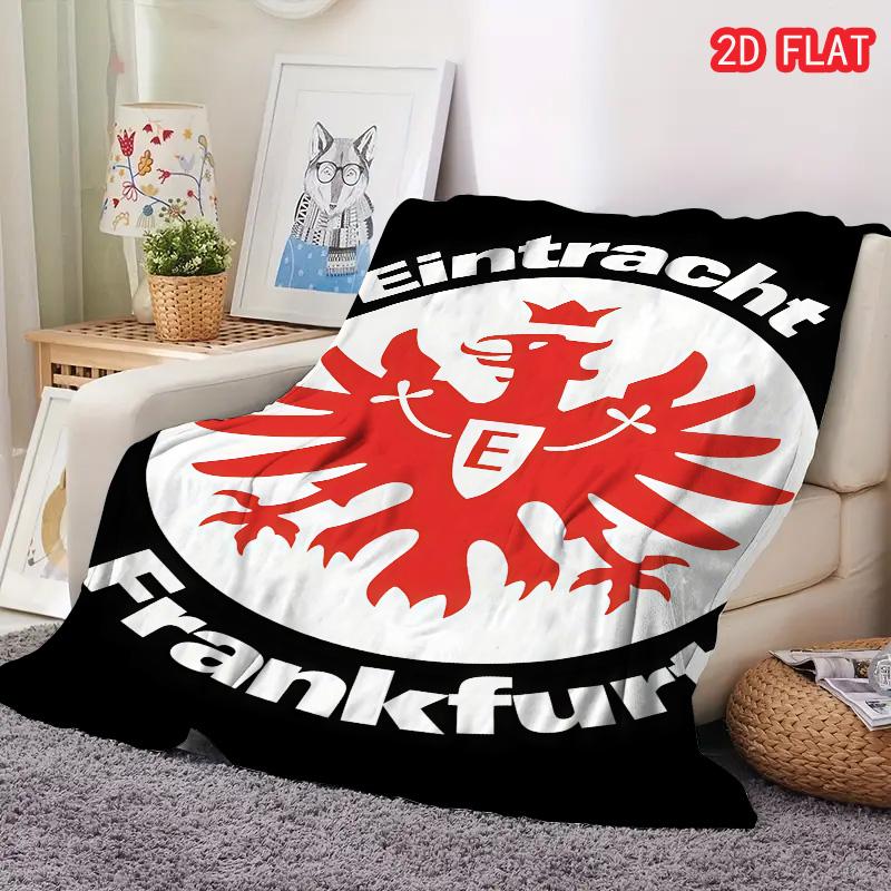 1pz Coperta in Flanella con Stampa Eintracht Frankfurt, Alta Qualità, Confortevole per Tutte le Stagioni, Decorazione per la Casa, Calore e Comfort
