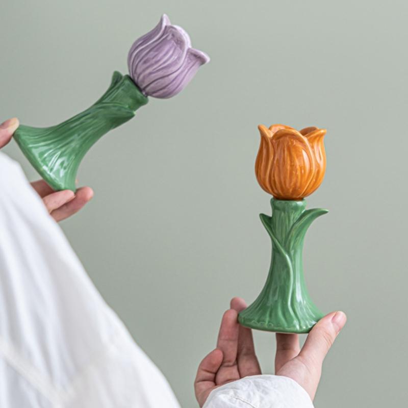 Ceramic Candlestick Stand Replacement for Candle Christmas Wedding Parties Dining Room Home Candle Stand Accessories