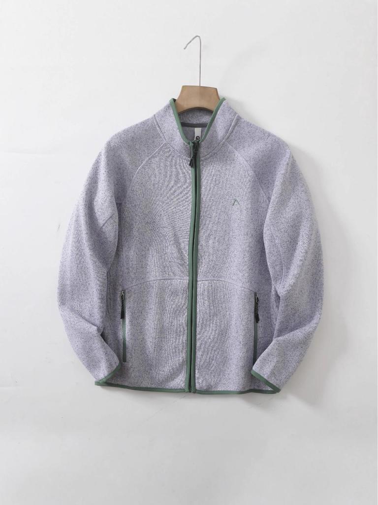 Unisex Cationic Fleece Stand Collar Jacket - Windproof & Warm for Autumn/Winter