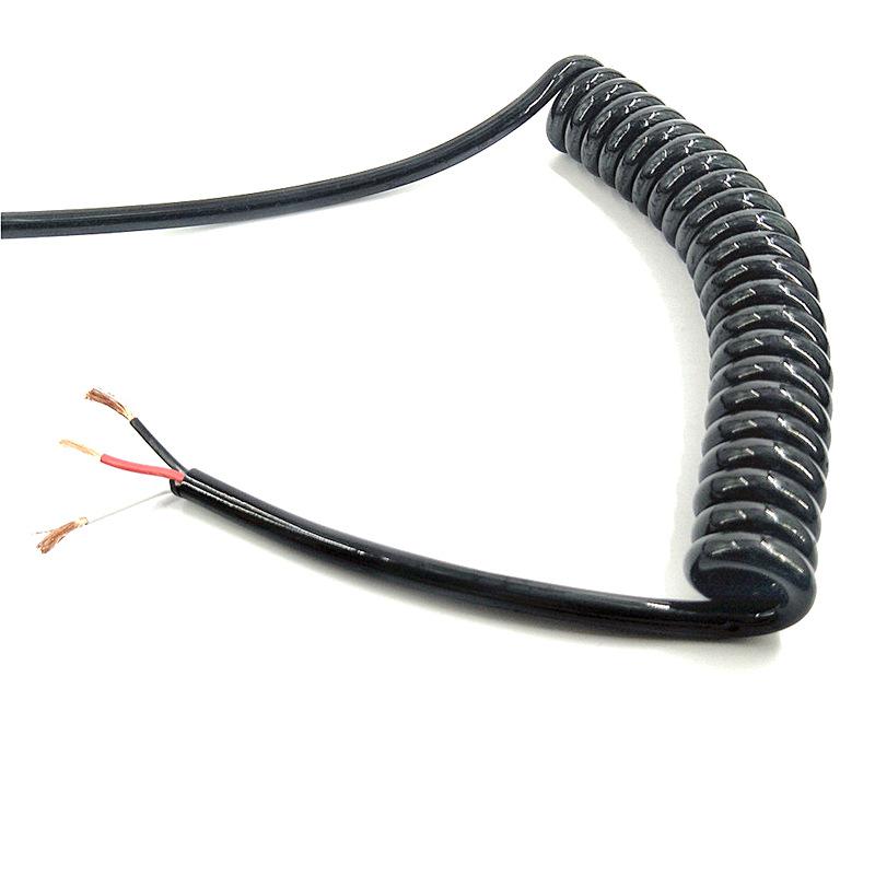 Custom PU Spring Cable: Durable 10-Core Retractable Spiral Cable