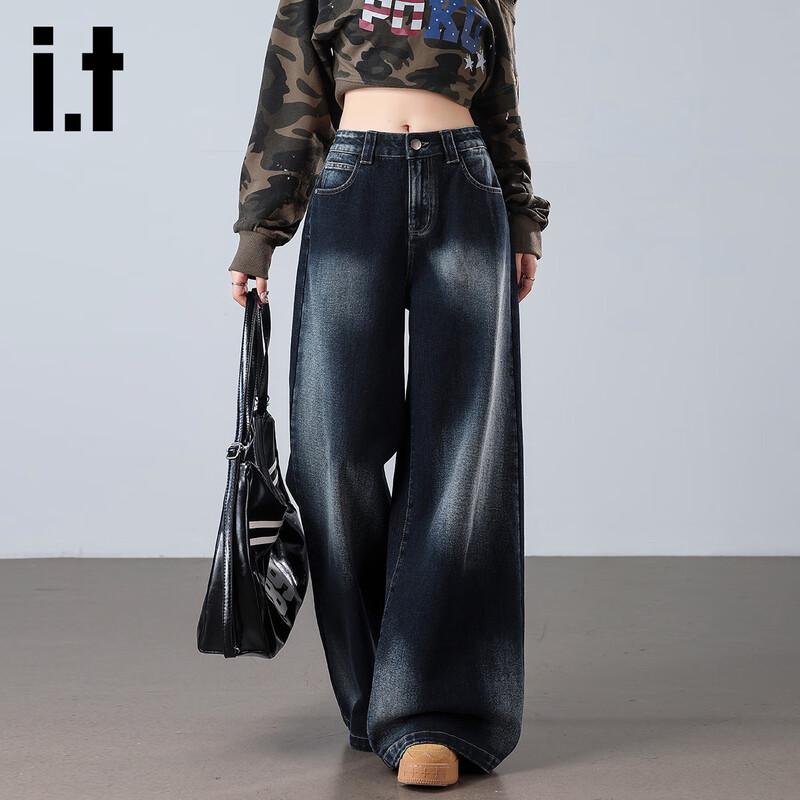 

Женские джинсы Izzue it с высокой посадкой, вареные, с широкими штанинами L