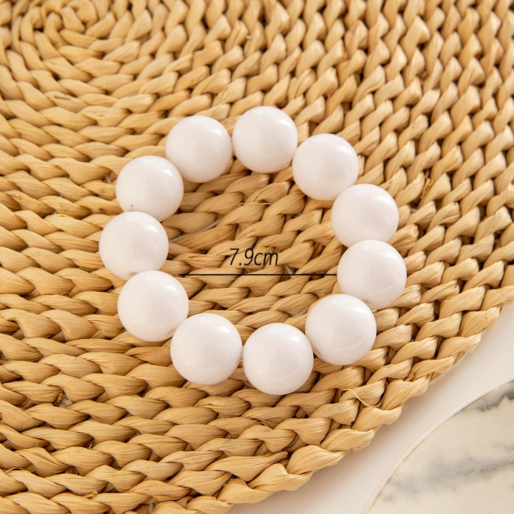 Colorful Big Bead Bracelet Resin Punk Statement Wristband Holiday Jewelry Accessory for Women