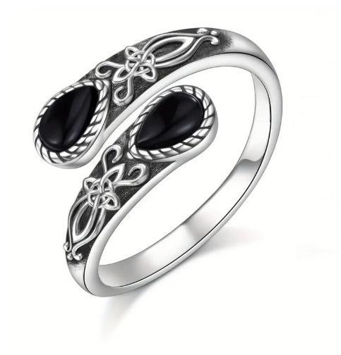 Ring,Mondstein Ring,Sterling Silber,verstellbarer Ring,Boho,Vintage,Löffel Ring,Schmetterling,Synthetischer Stein,Geschenk