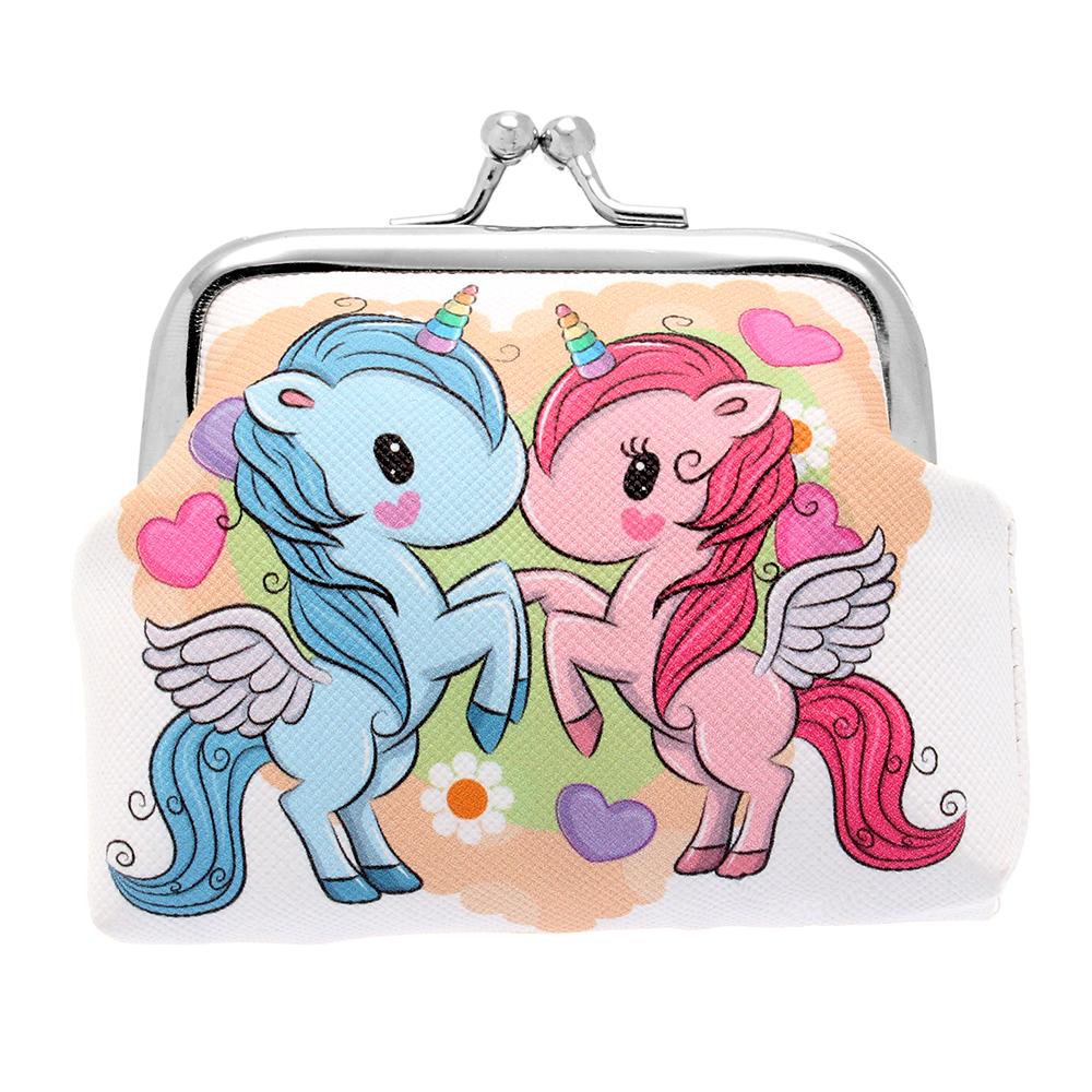 Women's Wallet Mini Unicorn Wallet Card Holder Case Coin Purse Clutch Change Bag Children's Wallets Change Holder Bags