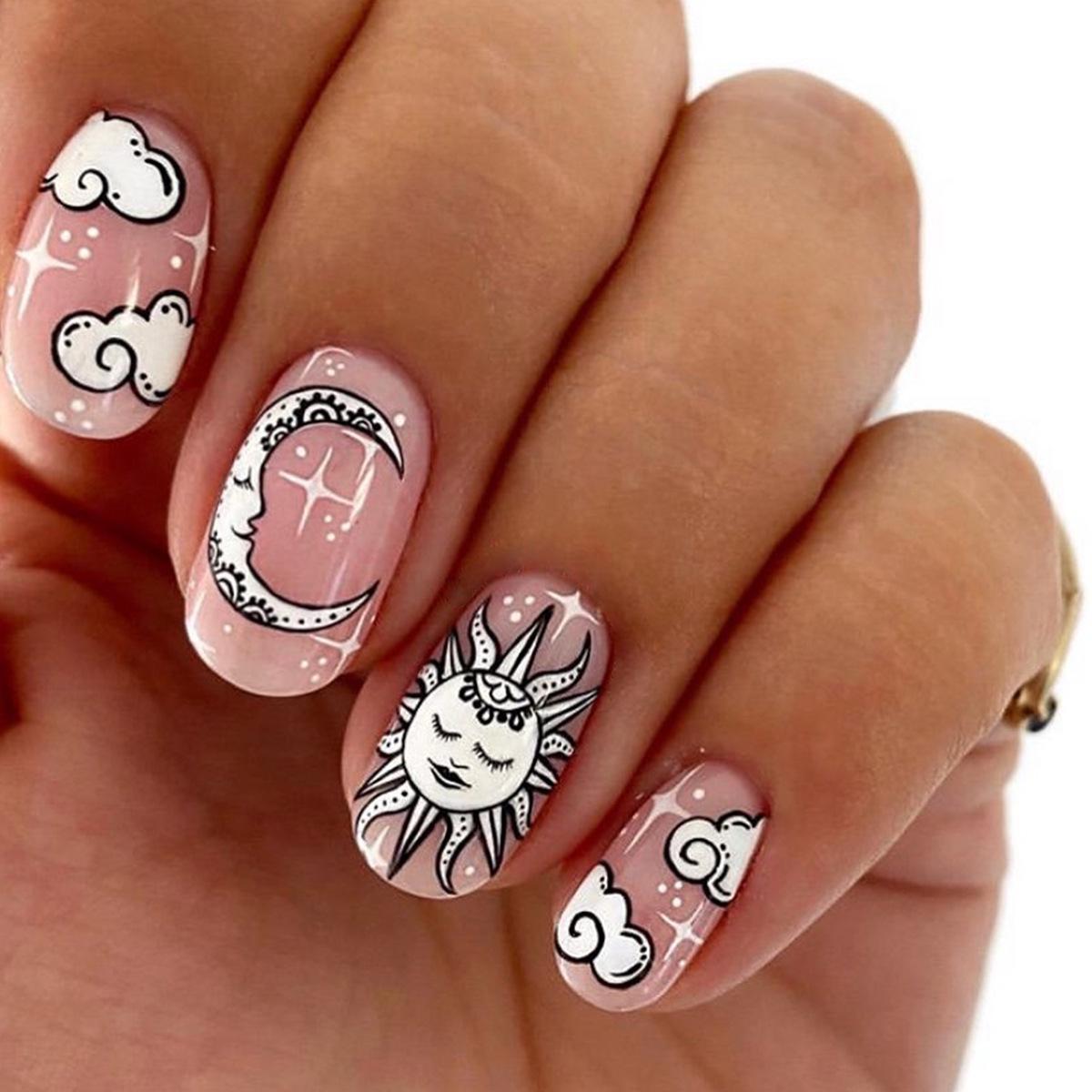 

Nude Fantasy Sun Wearable False Nail Art Stickers