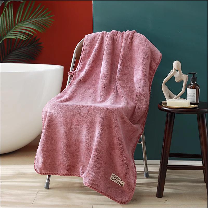 Super Thick 530g Coral Fleece Bath Towel - Large, Quick-Dry, Absorbent for Women & Adults