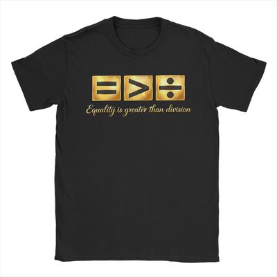 Gleichheit ist Größer als Spaltung Black History Month T-Shirt für Männer Reines Baumwoll-T-Shirt Kurzarm Kleidung