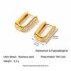 Yingtai 18k Gold-Plated Stainless Steel Retro Geometric Round Earrings for Women