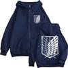 Anime Attack on Titan Zipper Hoodie Mikasa Ackerman Eren Jaeger Wings of Freedom Logo Sweatshirt Men Women Loose Fleece Jackets