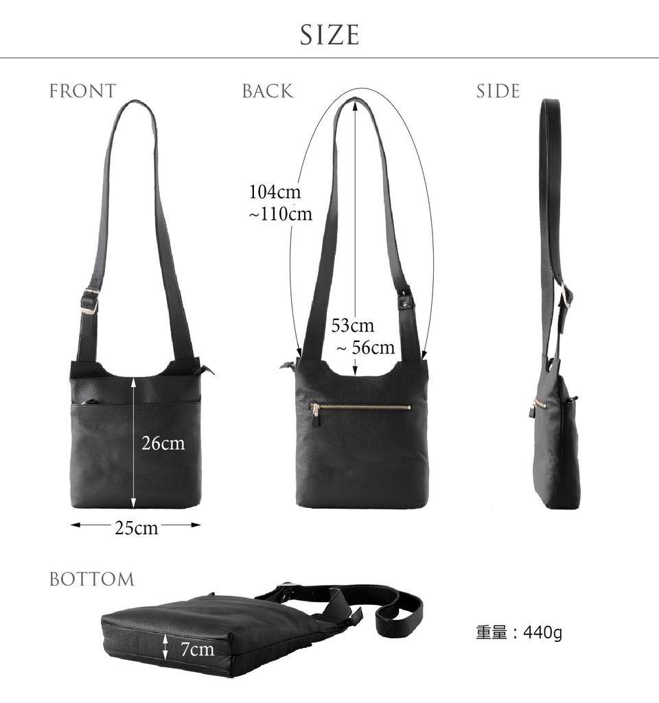 Shoulder Bag Made in Japan Cowhide Navy [Jamale] Women's Leather
