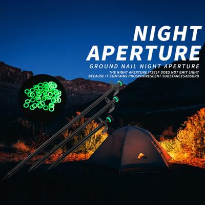 50Pcs High Elastic Anti-aging Silicone Tent Stakes Rings Fluorescent O-ring Ground Pegs Rings