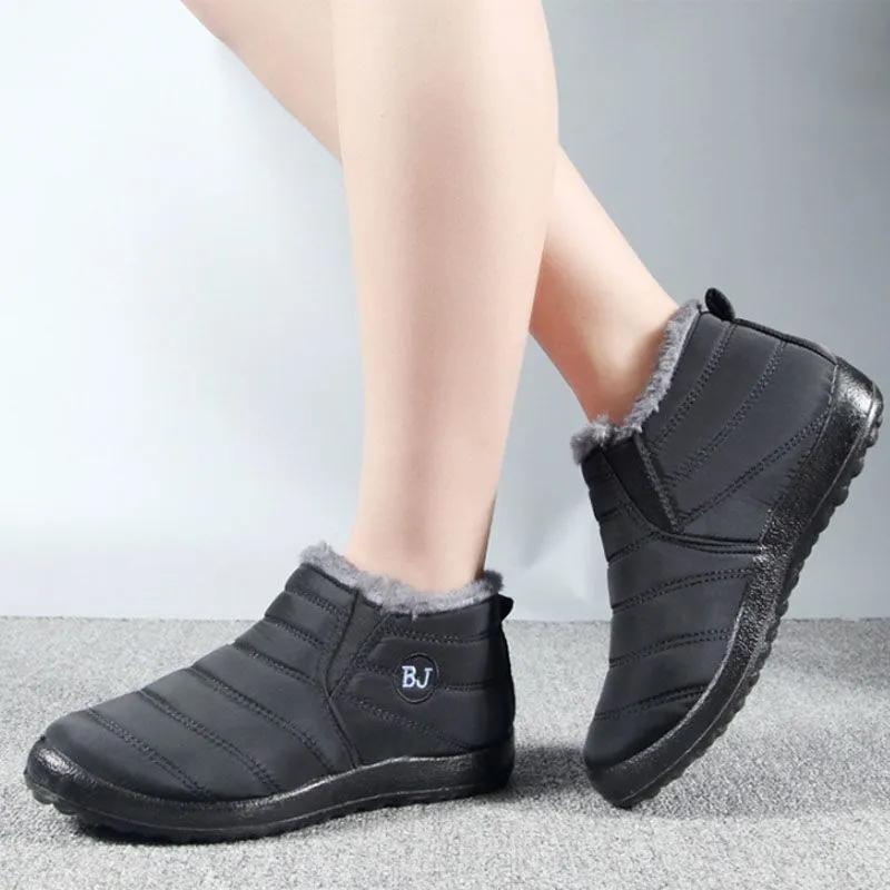 Winter Wasserdichte Baumwollstiefel, Herren- und Damen-Kurzschaft-Schneestiefel in Übergröße, Rutschfeste Stiefel