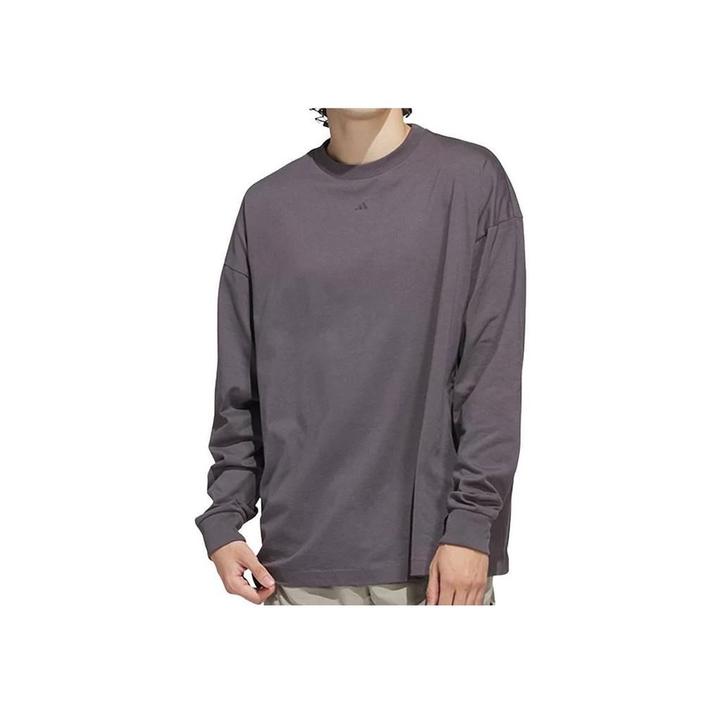adidas Chapter 02 The 2025 Collection Bb Ls Tee Round Neck Letter Comfortable Pullover Long Sleeve T-Shirt Unisex Tops Layered-Gray JC7835