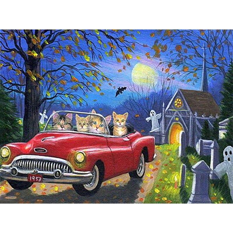 New 5D DIY Diamond Painting Car Diamond Embroidery Winter Cross Stitch Full Round Drill Crafts Home Decor Manual Art Gift