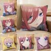 M-Miku Nakano Pillow Case Anti-dustmite Pillowcase Invisible zipper silky Sofa cushion cover