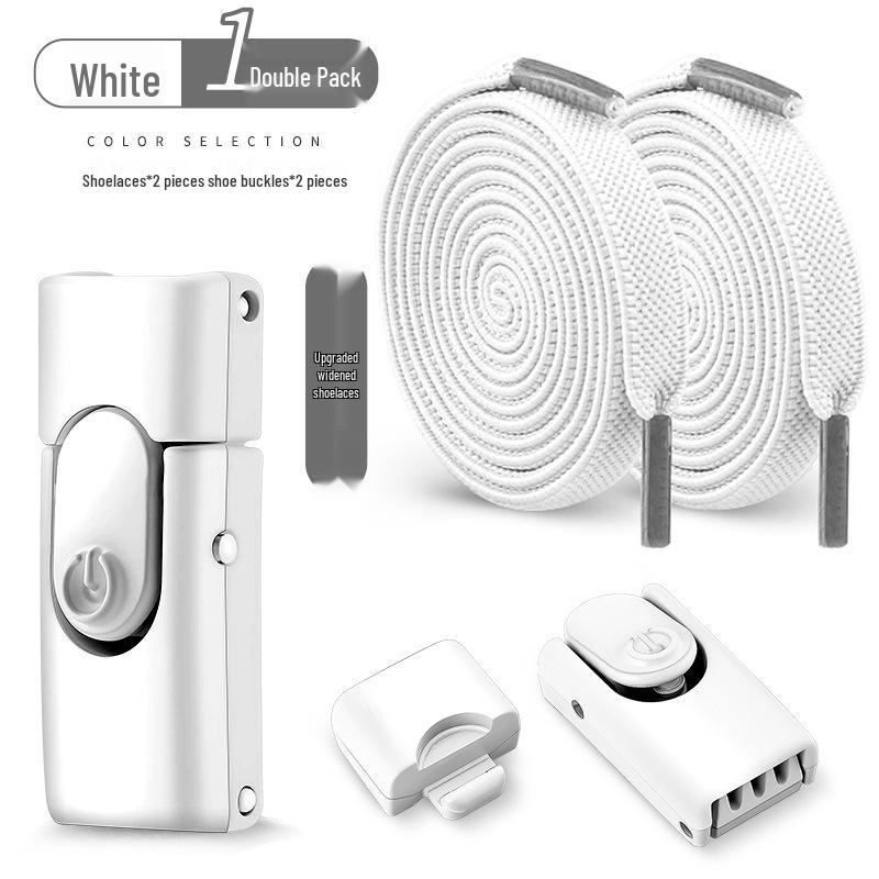 No-Tie Elastic Flat Shoelaces with Metal Buckle for Men & Women