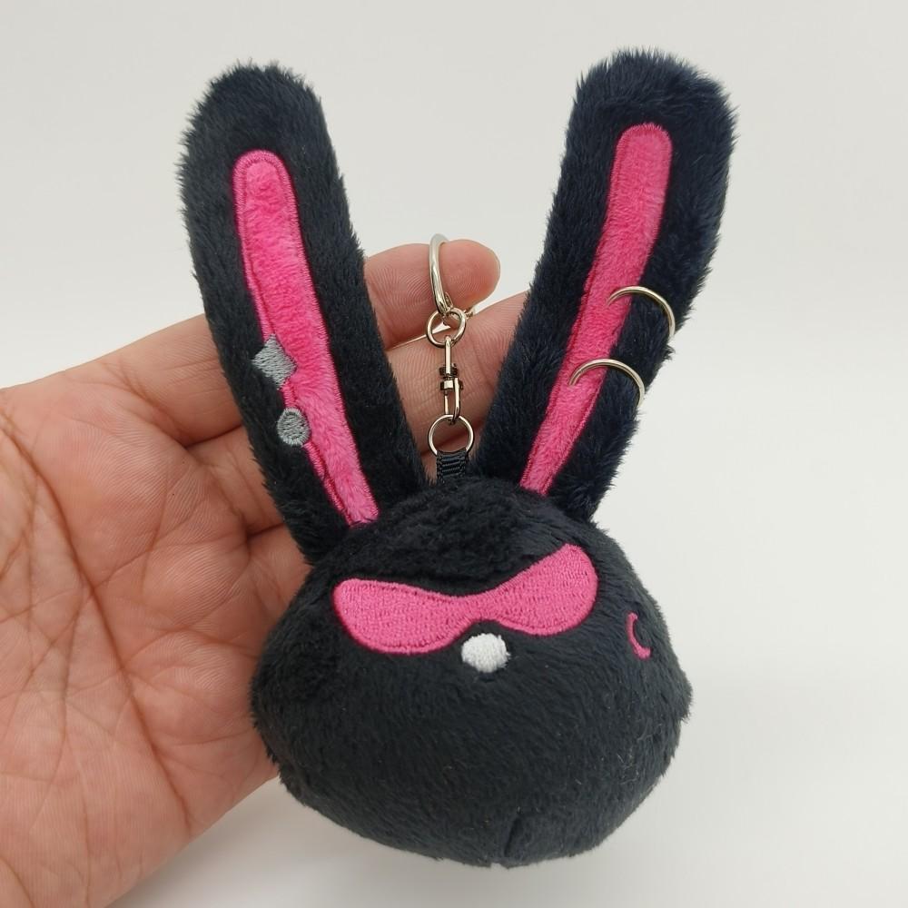 Cute Black Rabbit Plush Keychain Plush Pendant MITO Doll Keychain Stuffed Animal Keyring Girls Women Bag Accessories Fans Gifts