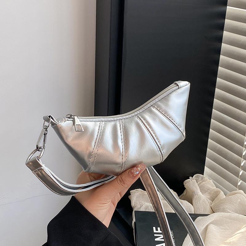 

Французская сумка-пельмень 2025: Стильная сумка кроссбоди на плечо для женщин серебряный