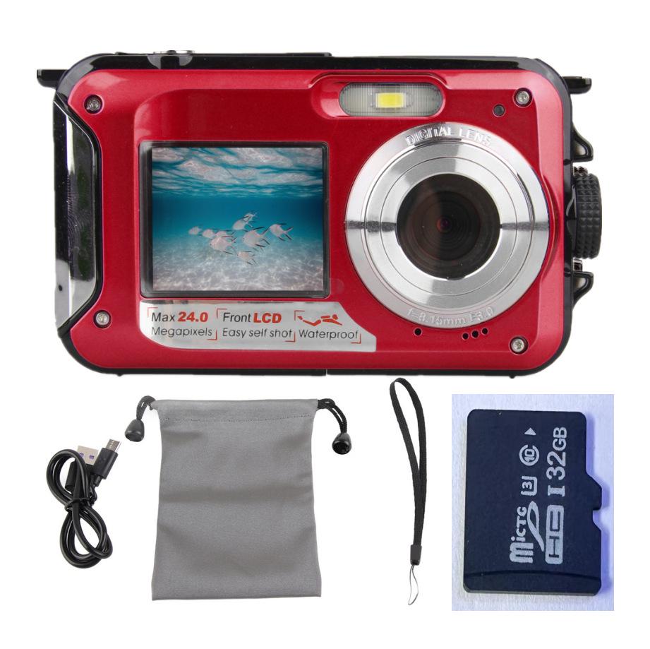 Waterproof Dual-Screen 24MP HD Digital Camera - Model HD268 (English Version)