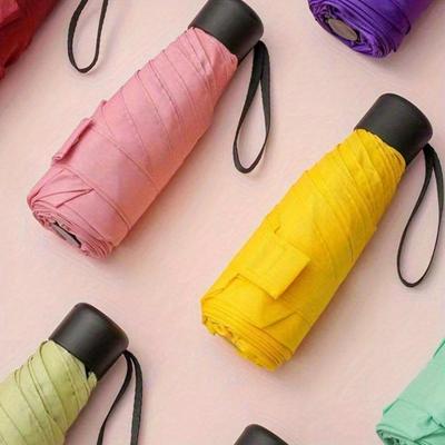 1 pièce de Mini Parapluie de Poche pour Protection Solaire et Blocage de la Pluie, Résistant aux UV, Pliable et Portable pour l'École, le Bureau, la Maison, les Voyages