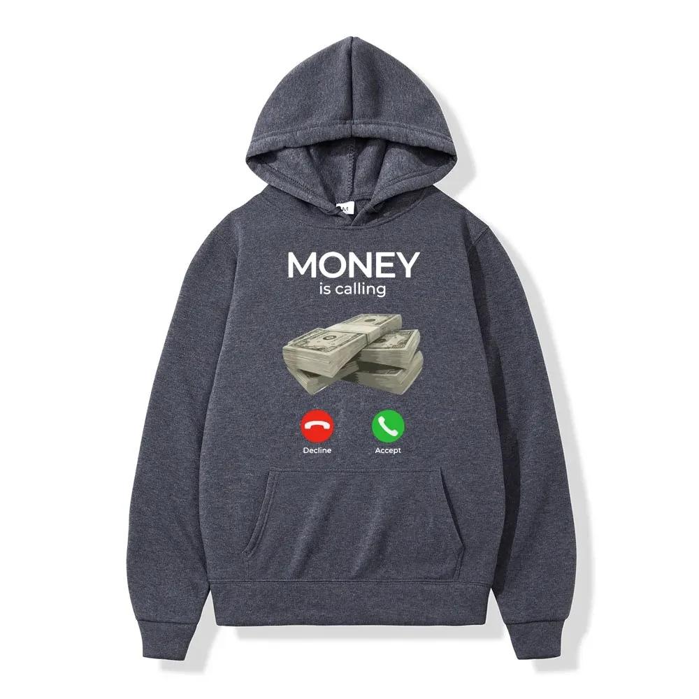 Herbst Winter Herren Hoodies Money Is Calling Cash Print Pullover Hoodie Damen Sweatshirt Mode Unisex Streetwear y2k Kleidung