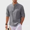 European and American Men's Long-Sleeve Stand-Up Collar Pineapple Check Shirt