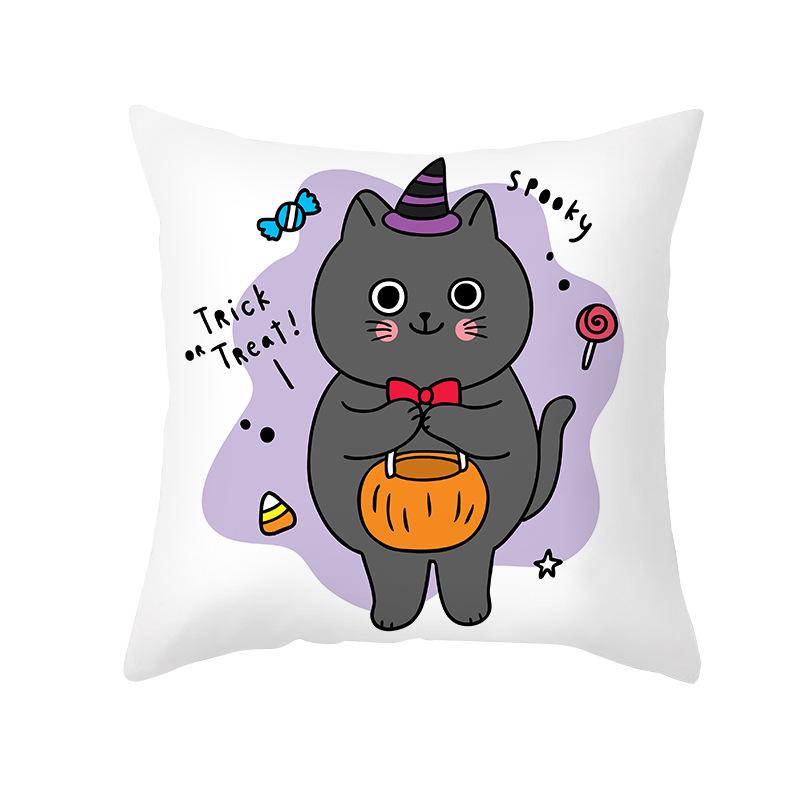 Halloween Pillow Cover Cartoon Pumpkin Head New Peach Skin Cushion Cover Sofa Cushion