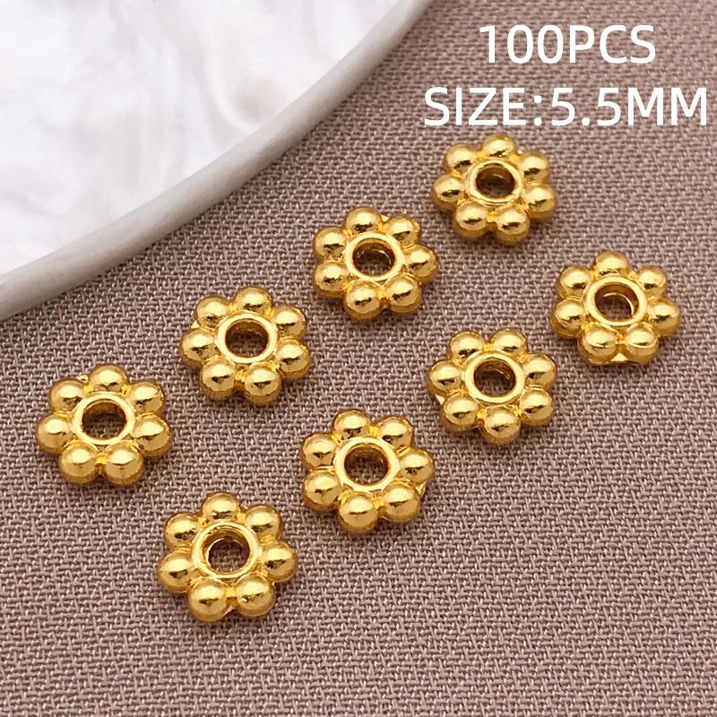 10-100Pcs Stainless Steel Gold Spacer Beads For Bracelet Jewelry Making Diy Flat Round Loose Beads Handmade Jewelry Supplies Cra